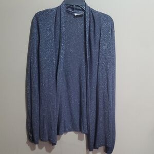 Sparkly Gray Open Cardigan Size Large
